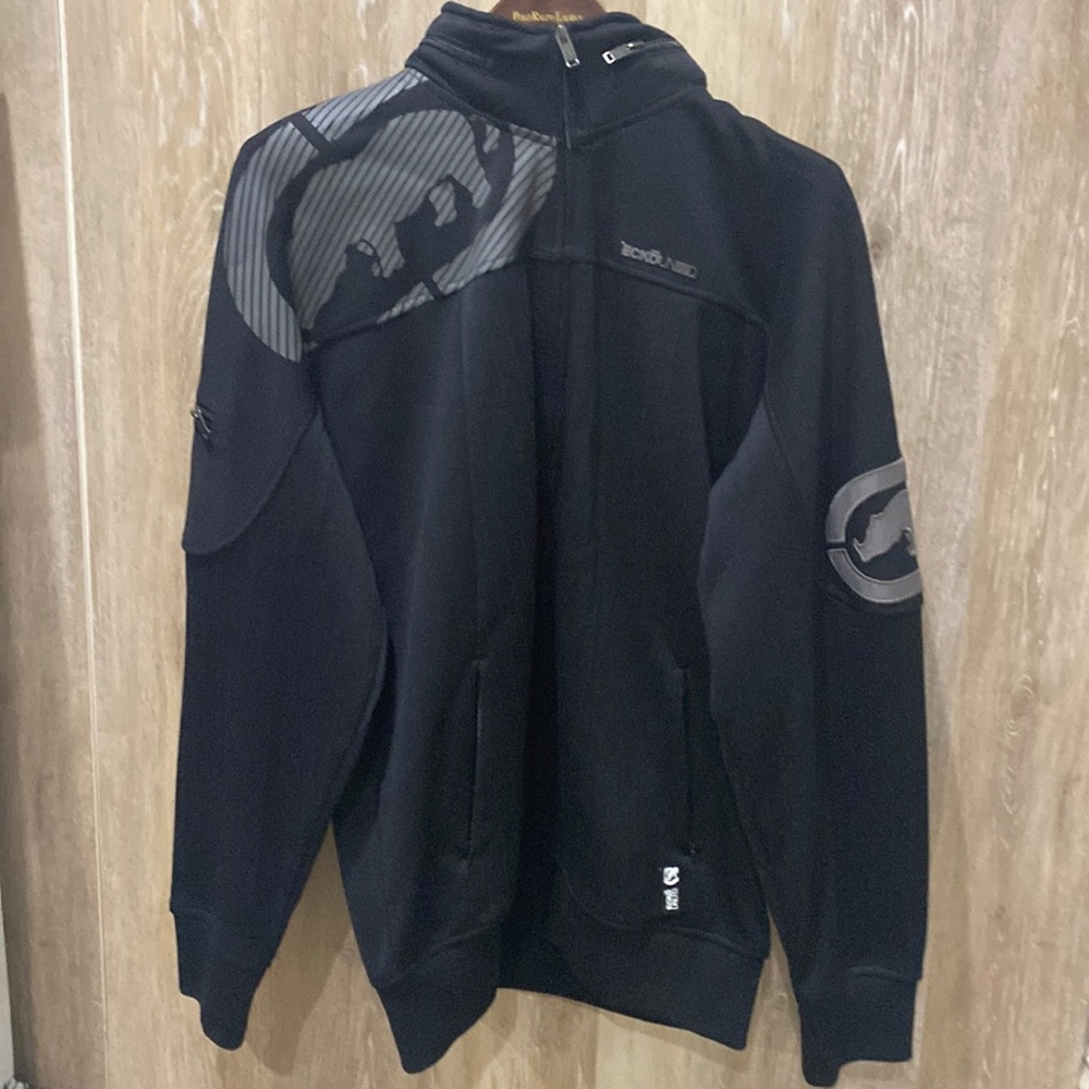 Ecko Ltd full zip hoodie with zip away hood. Black pinstripe. Great condition.